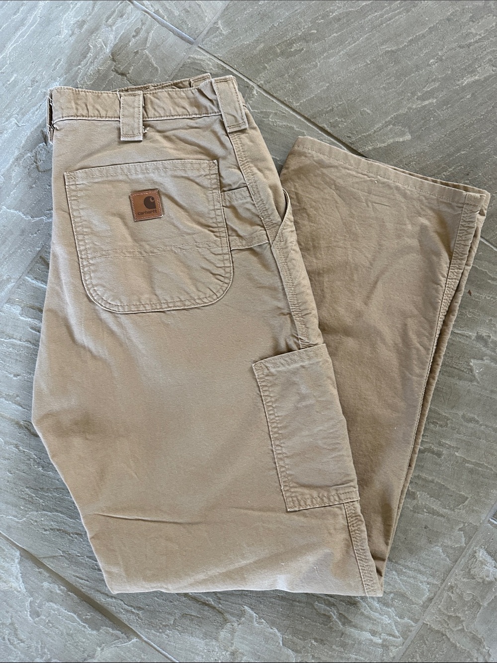 Carhartt Men's Tan Pants with Utility Pockets